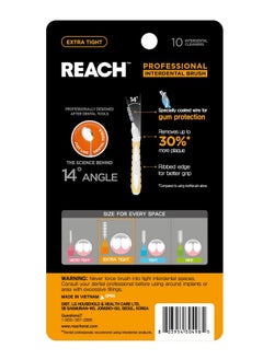 REACH Reach Interdental Brush Cleaners, 0.7mm, Extra Tight, Sensitive Gum Protection, Plaque Remover for Teeth, Braces Flossers, Braces Brush, Dental Toothbrushes, Oral Care, 1 Pack, 10 Count  - Image 2