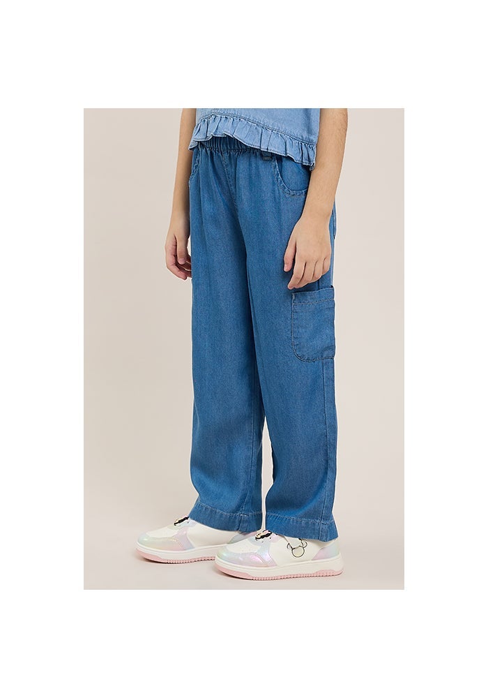 R&B Washed Wide Leg Pants with Elastic Waist - Image 3