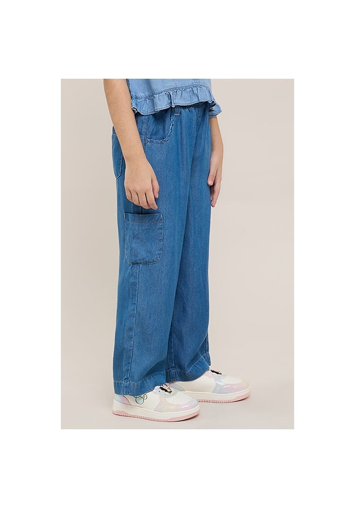 R&B Washed Wide Leg Pants with Elastic Waist - Image 4