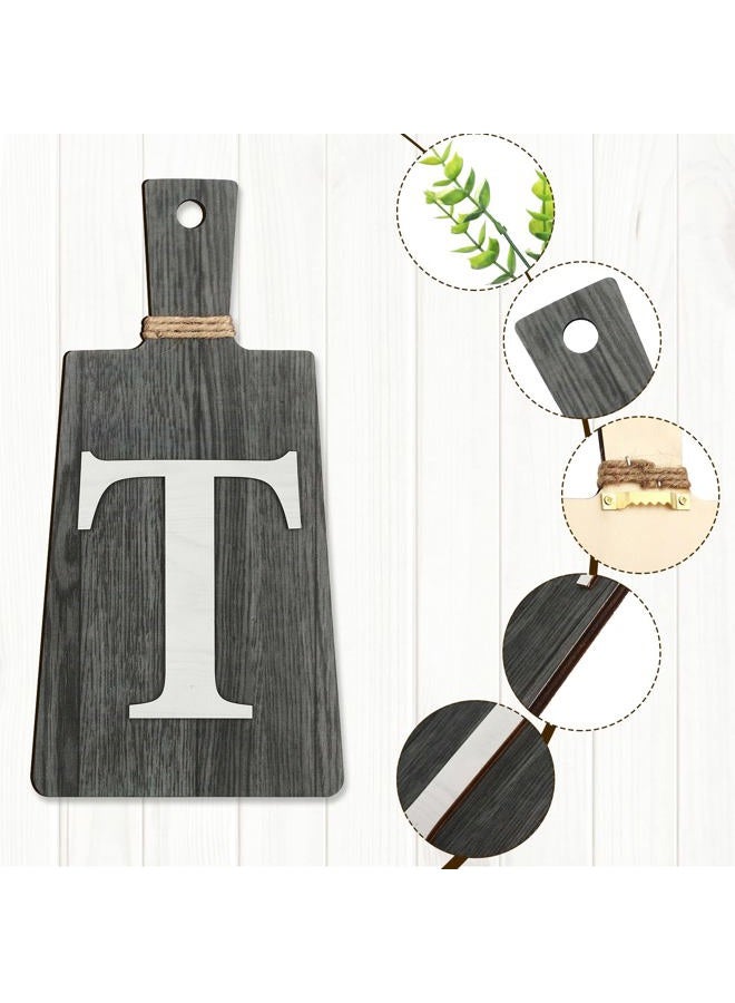 Jetec Cutting Board Eat Sign Set Hanging Art Kitchen Eat Sign Fork and Spoon Wall Decor Rustic Primitive Country Farmhouse Kitchen Decor for Kitchen and Home Decoration (Black, White, Gray) - Image 3