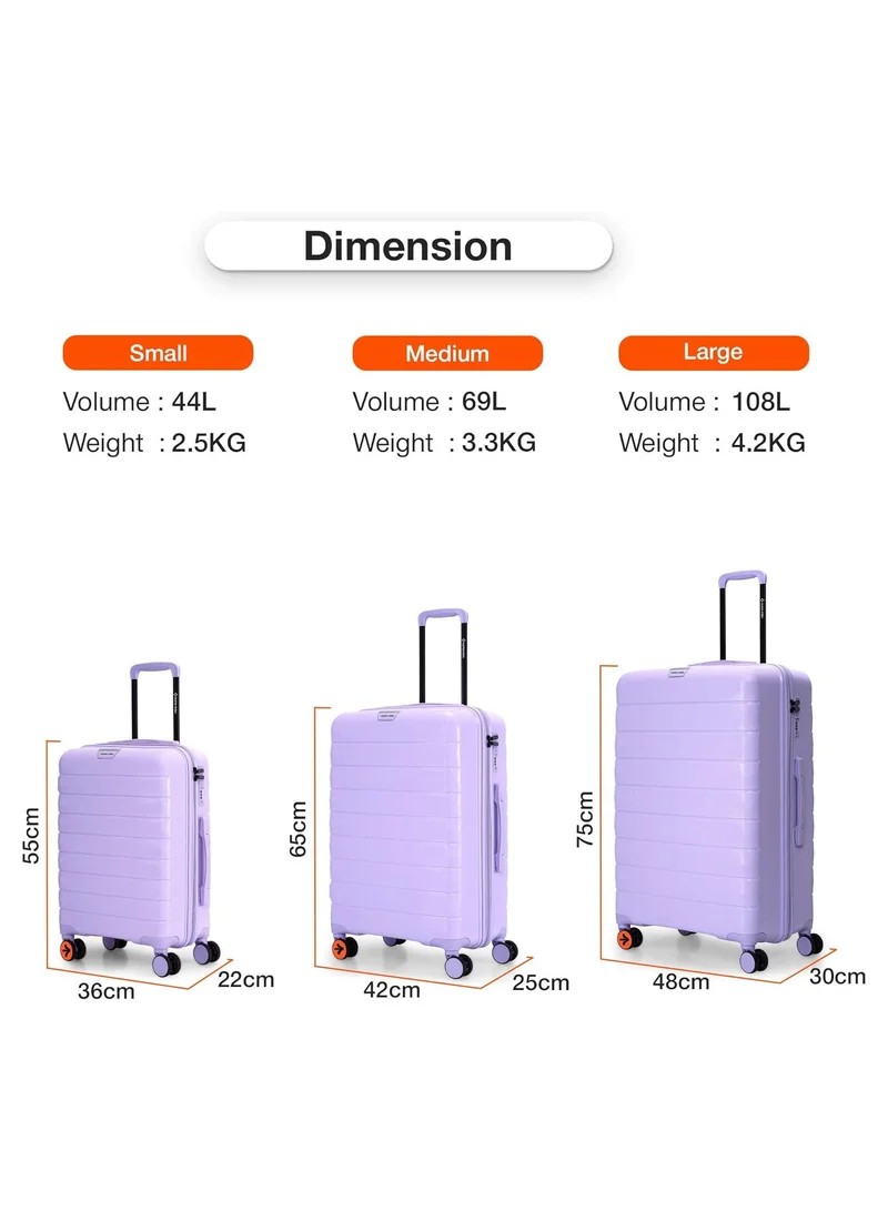 nasher miles Nasher Miles Vienna Hard-Sided Polypropylene Check-in Luggage Purple 28 inch | 75cm Trolley Bag