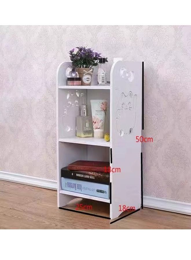 fashionhome حامل خزانة أثاث منزلي للحمام متعدد الأغراض باللون الأبيض مقاس 25 × 18 × 50 سم  - Image 3