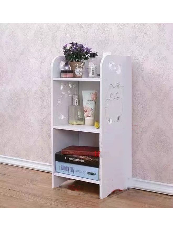 fashionhome حامل خزانة أثاث منزلي للحمام متعدد الأغراض باللون الأبيض مقاس 25 × 18 × 50 سم  - Image 2