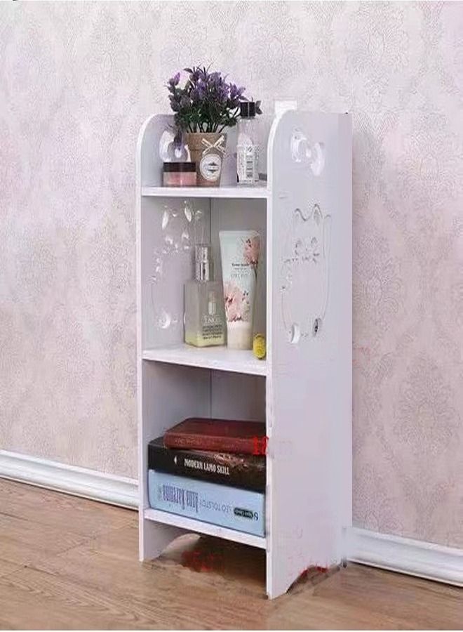 fashionhome حامل خزانة أثاث منزلي للحمام متعدد الأغراض باللون الأبيض مقاس 25 × 18 × 50 سم  - Image 1