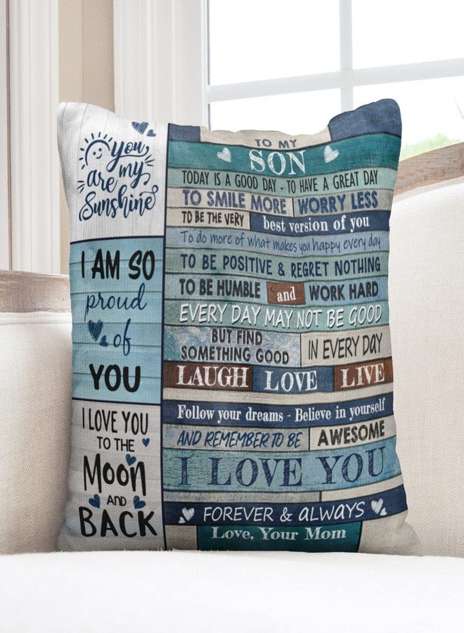 Skizbcw Fathers Day Son Gifts from Mom, Gifts for Adult Son, Grown Sons Gift, Sons Graduation Birthday Gift from Mom Throw Pillow Covers 18 x 18 inch - Image 4