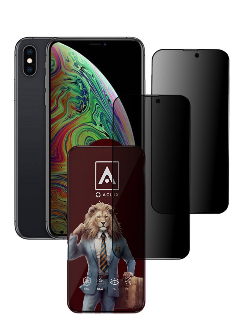 أكاليكس قطعتين، شاشة حماية، عاكس مخفي، لهاتف ايفون XS، جودة ممتازة. - Image 1