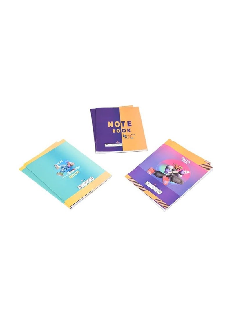 Bundle Of 6 Stapled Math Notebooks (Squares) 100 Sheets Per Notebook 28.5 * 20.5 cm - Multicolour - Image 1