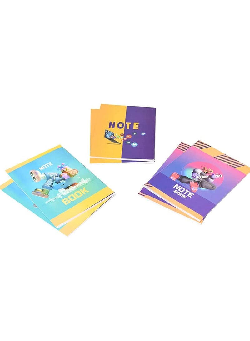 Bundle Of 6 Stapled Math Notebooks (Squares) 100 Sheets Per Notebook 28.5 * 20.5 cm - Multicolour - Image 2