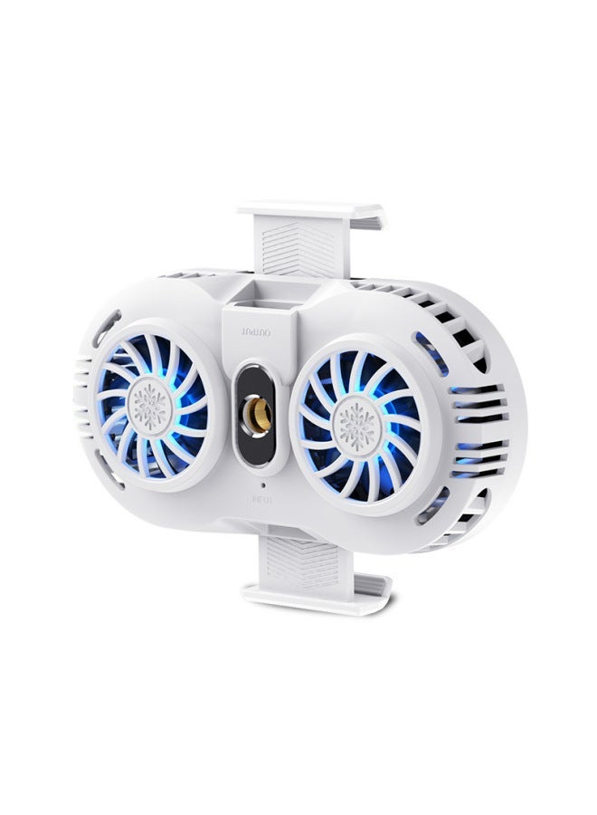 X2 Mobile Phone Radiator Back Clip Live Broadcast Double Semiconductor Refrigeration Cooling Artifact With Digital Display-Color:X2 White  - Image 1