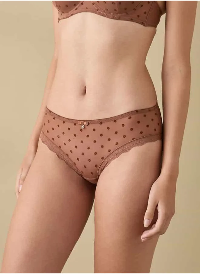 فاف Lace Detail Bikini Briefs with Elasticated Waistband