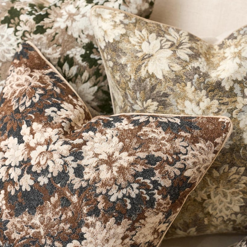 Yangest Neutral Floral Pillow Cover 12 x 20 Inches, Vintage Chenille Rectangle Throw Pillow Cover Soft Decorative Farmhouse Accent Couch Pillow Cover for Living Room Bedroom, Coffee Brown - Image 4