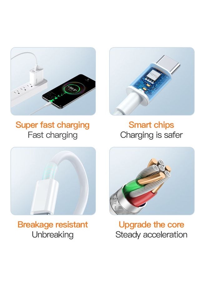 توتو TOTU CB-9-PD 27W USB-C / TYPE-C إلى 8 دبوس كابل بيانات TPE ، الطول: 1M (أبيض)  - Image 3