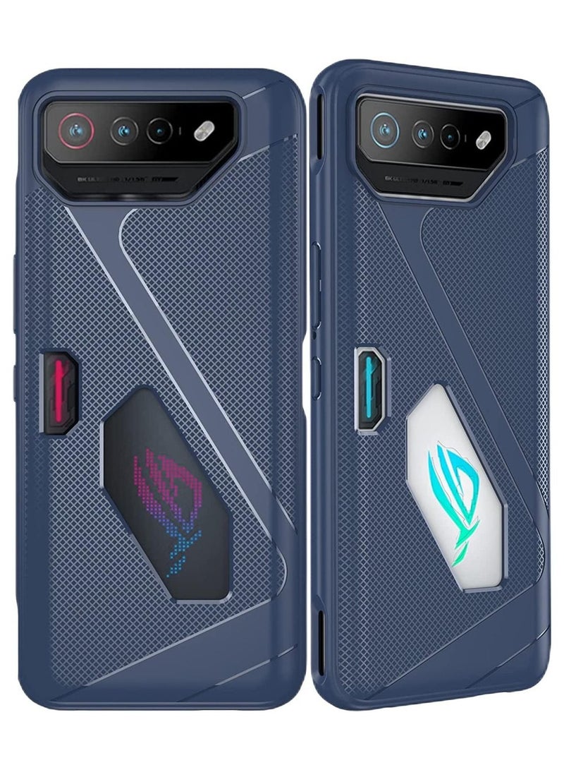 Cover for Asus ROG Phone 7 Case, TPU Flexible Material Ultra-thin Cover, Anti-Fingerprint Slim Fit [Wear Resistant] [Slip-Resistant] Phone Case For Asus ROG Phone 7 (Blue)
