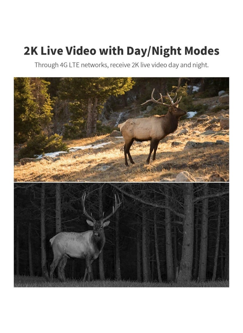 Generic - 4G LTE Cellular Trail Cameras, Gen 3.0, 360° Full View, 2K Live Streaming, Solar Powered, Remote Phone Access, Night Vision, Motion Activated Game/Deer Camera, IP65 Waterproof (No SD & SIM) - Image 1