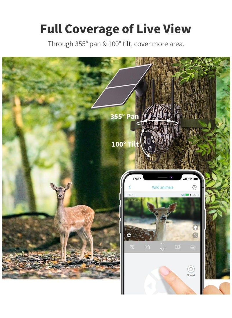 Generic - 4G LTE Cellular Trail Cameras, Gen 3.0, 360° Full View, 2K Live Streaming, Solar Powered, Remote Phone Access, Night Vision, Motion Activated Game/Deer Camera, IP65 Waterproof (No SD & SIM) - Image 1