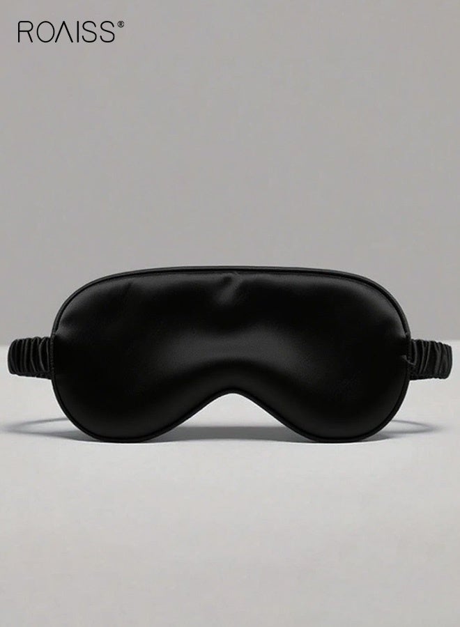 roaiss Unisex Eye Mask with Adjustable Strap Light Blocking Sleeping Aid Blindfold for Naps and Night Sleep, Soft Comfortable Design Perfect as a Gift for Travelers, Insomnia Sufferers, and Light-Sensitive Sleepers Black - Image 1