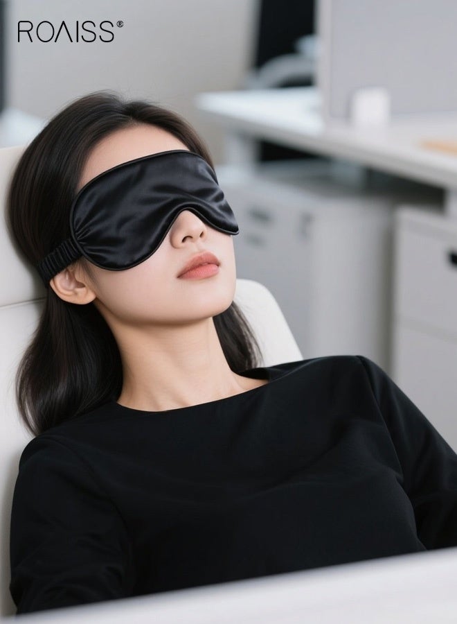 roaiss Unisex Eye Mask with Adjustable Strap Light Blocking Sleeping Aid Blindfold for Naps and Night Sleep, Soft Comfortable Design Perfect as a Gift for Travelers, Insomnia Sufferers, and Light-Sensitive Sleepers Black - Image 3