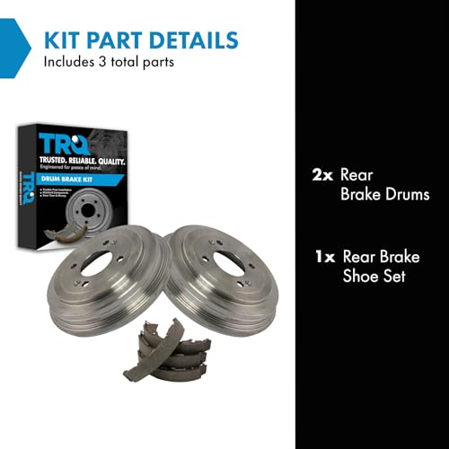 TRQ Rear Brake Drum & Shoe Kit Set for 2006-2011 Hyundai Accent / 2006-2011 Kia Rio / 2006-2011 Kia Rio5 - Image 2
