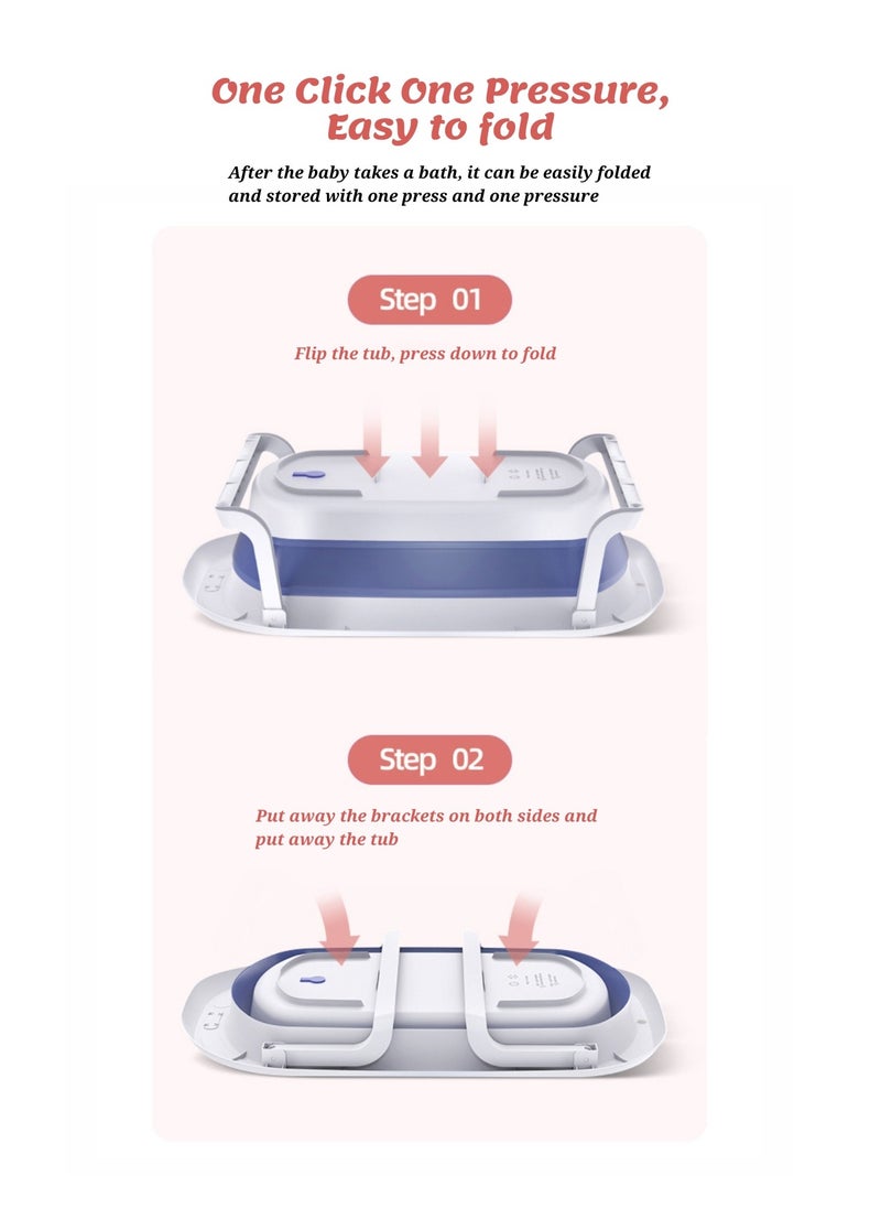 Moms Magic Portable Foldable Baby Bathtub with Color-Changing Water Plug | Easy to Clean & Comfortable for Babies to Sit or Lie | Lightweight & Compact Design  - Image 4