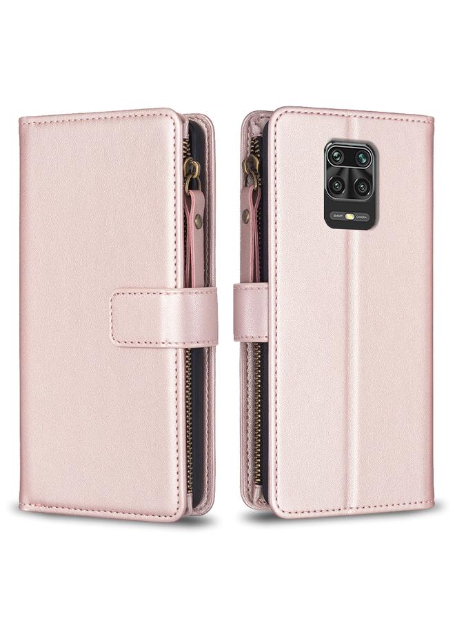 erorex Case For Xiaomi Redmi Note 9 Pro Max 9 Card Slots Zipper Wallet Leather Flip Phone Case - Image 1