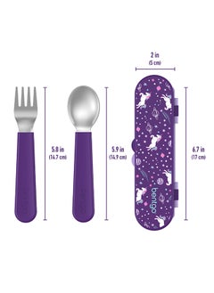 Bentgo Kids Stainless Steel Utensils Set - Unicorn  - Image 2