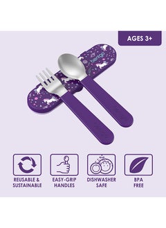 Bentgo Kids Stainless Steel Utensils Set - Unicorn  - Image 3