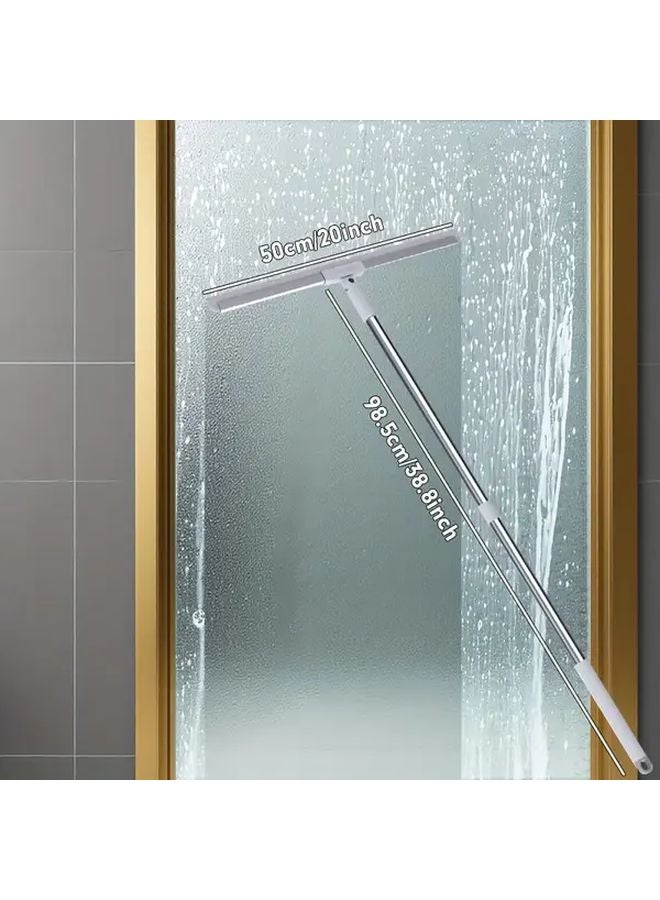 Heavy Duty Widened Silicone Floor Scraper Squeegee 50cm Rotatable Alloy Reinforced Multi Surface - Image 4
