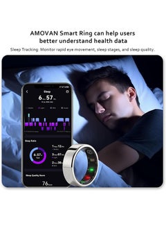 Muyixin Smart Ring Wearable Fitness Sleep Tracker for Men Women, Support 6-7 Days Battery Life for Sleep Tracker/Stress/Heart Rate Monitor Compatible with iOS & Android  - Image 2