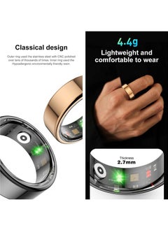 Muyixin Smart Ring Wearable Fitness Sleep Tracker for Men Women, Support 6-7 Days Battery Life for Sleep Tracker/Stress/Heart Rate Monitor Compatible with iOS & Android  - Image 4