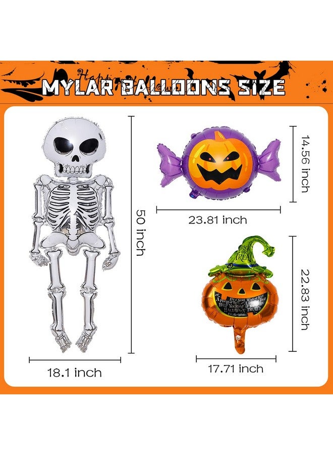 Garma Halloween Balloons Garland Arch Kit, 129pcs Black Orange Purple Halloween Balloons Decorations with Confetti Balloons Pumpkin Skeleton Bat Ghost BOO Foil Balloons for Halloween Birthday Party Supplies - Image 4