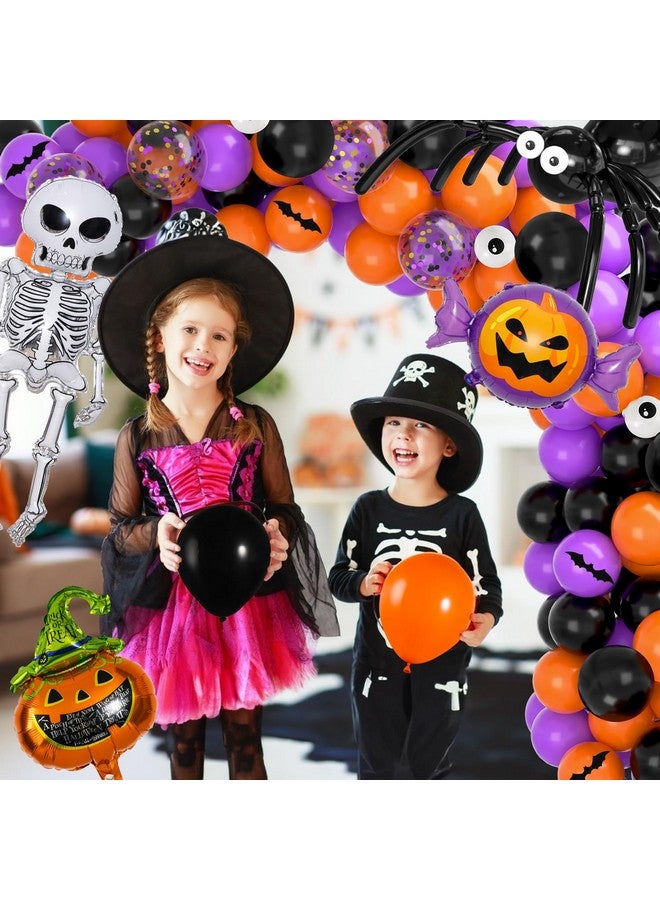 Garma Halloween Balloons Garland Arch Kit, 129pcs Black Orange Purple Halloween Balloons Decorations with Confetti Balloons Pumpkin Skeleton Bat Ghost BOO Foil Balloons for Halloween Birthday Party Supplies - Image 5