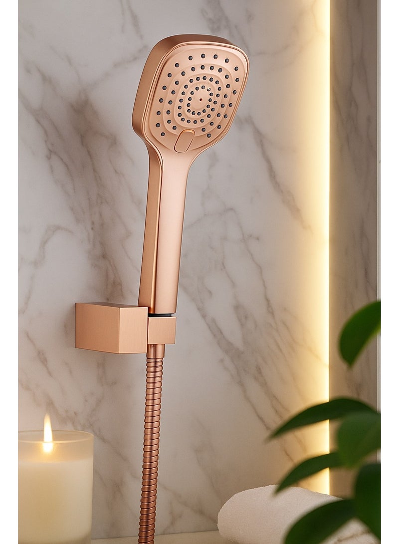 HESANIT Infinity Bathroom Hand Shower With Pipe 150cm And Fittings - Red Copper 7002HS RC - Image 2