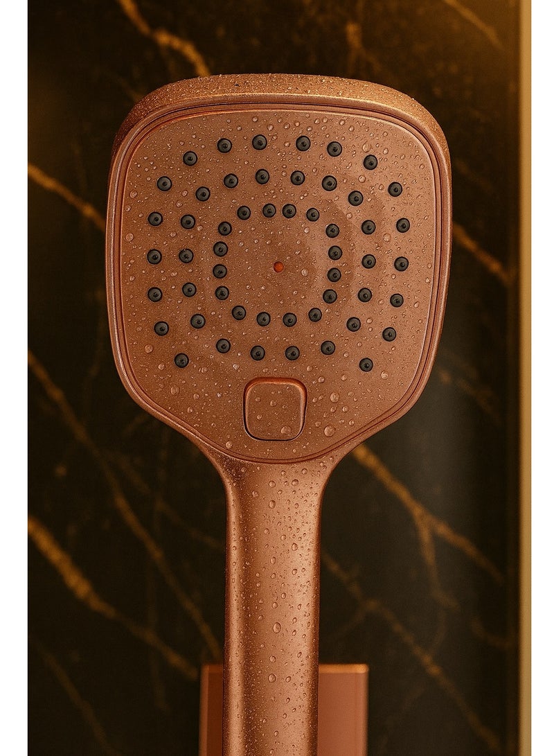 HESANIT Infinity Bathroom Hand Shower With Pipe 150cm And Fittings - Red Copper 7002HS RC - Image 3