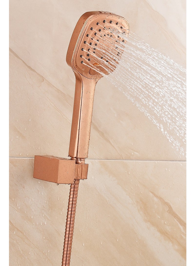 HESANIT Infinity Bathroom Hand Shower With Pipe 150cm And Fittings - Red Copper 7002HS RC - Image 4