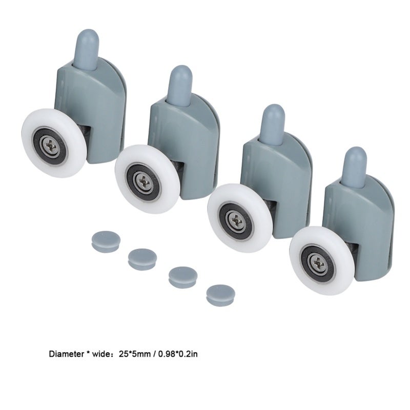 Replacement Shower Sliding Glass Door Bottom Rollers Single Wheel Made Of Plastic Nylon 304 Stainless Steel - Anti-Rust Wear Resistant Smooth Sliding For 5mm 6mm Glass Doors - Image 1