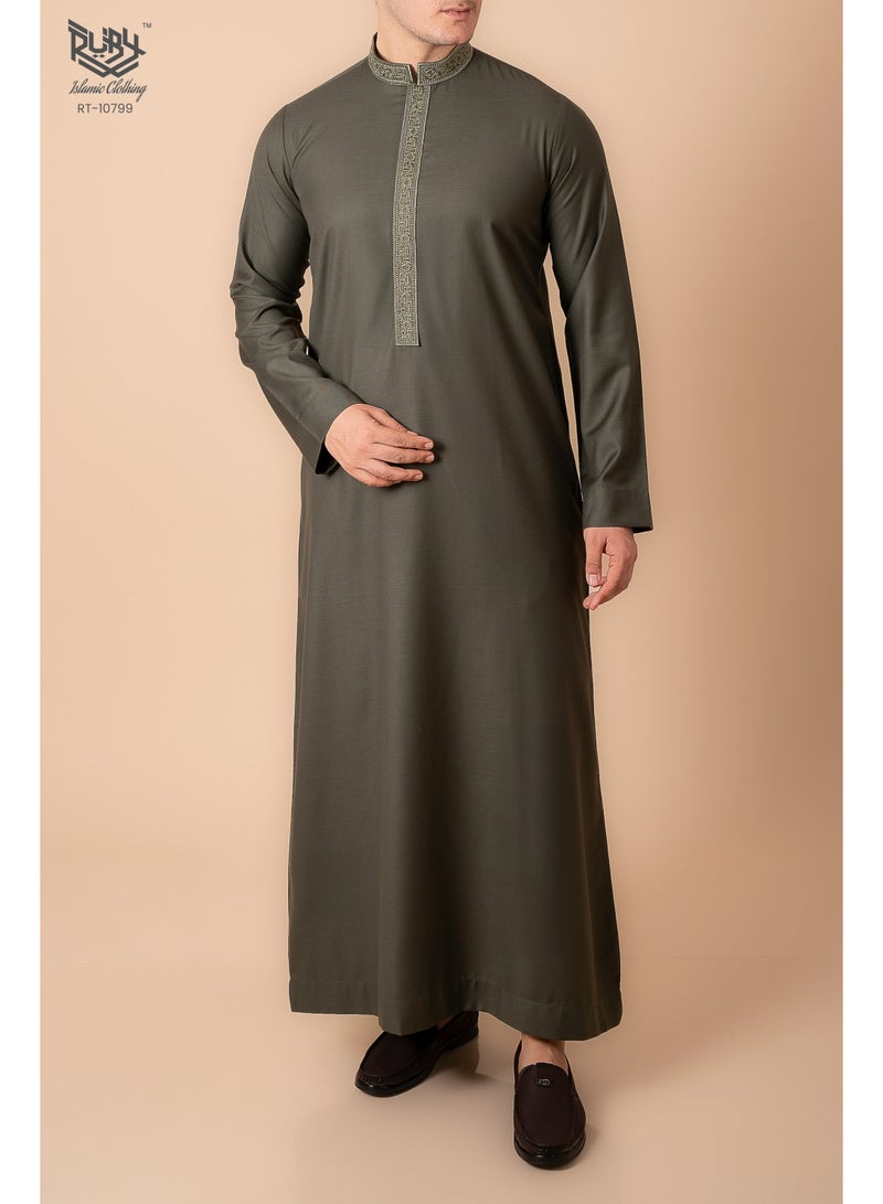 RUBY ISLAMIC CLOTHING Men's Saudi Arabic Thobe Jubba Dishdasha Long Sleeve Robe, kandura, Abaya Dress, kaftan  Ramadan Dress Middle East Clothing - Image 1