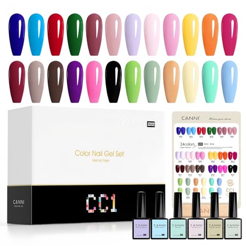 CANNI CC1 30Pcs 9ML Gel Nail Polish Set Black Hot Pink Green Yellow Purple Blue Gel Polish Kit Soak Off LED UV Nail Art Starter Manicure Salon DIY at Home - Image 1