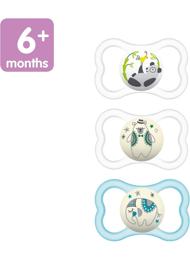 MAM MAM Air Night & Day Baby Pacifier, For Sensitive Skin, Glows in the Dark, 3 Pack, 6-16 Months, Unisex, 3 Count (Pack of 1)  - Image 2