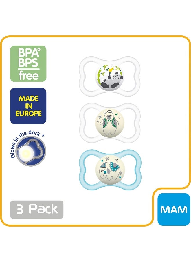 MAM MAM Air Night & Day Baby Pacifier, For Sensitive Skin, Glows in the Dark, 3 Pack, 6-16 Months, Unisex, 3 Count (Pack of 1)  - Image 3