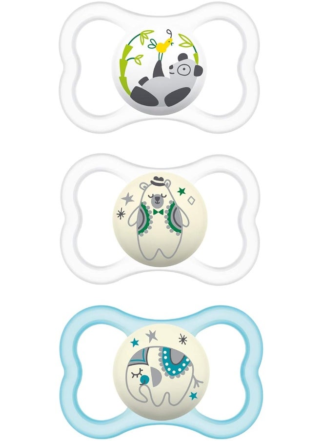 MAM MAM Air Night & Day Baby Pacifier, For Sensitive Skin, Glows in the Dark, 3 Pack, 6-16 Months, Unisex, 3 Count (Pack of 1)  - Image 1