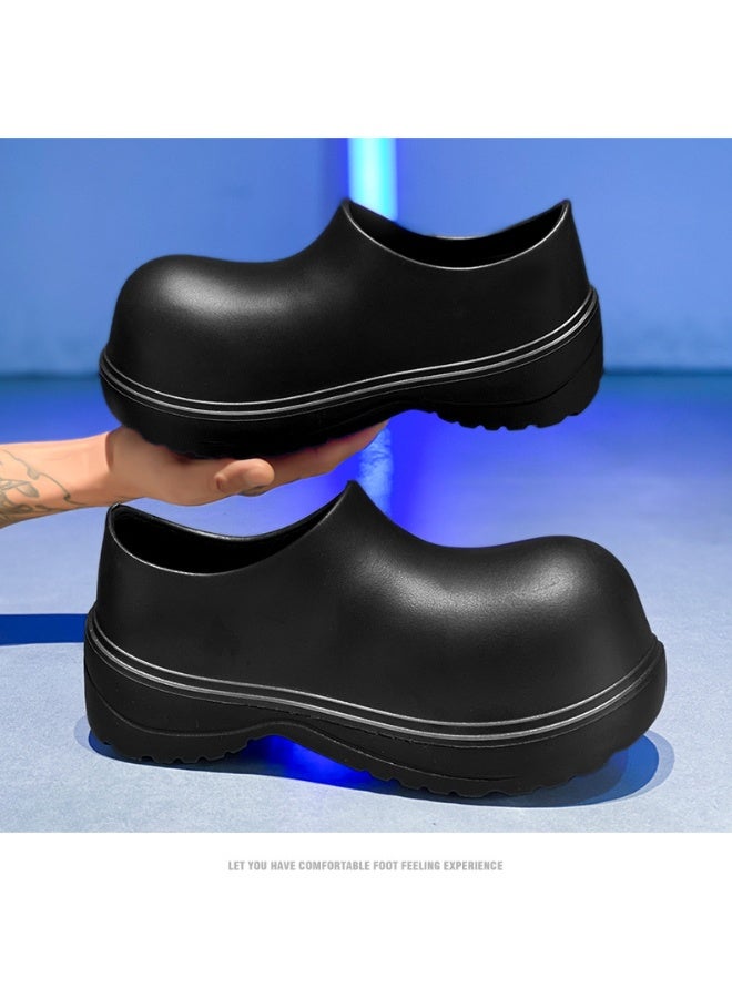 Surgical shoes, chef shoes, unisex fully enclosed breathable shoes, and protective shoes suitable for doctors, nurses, chefs, and laboratory workers. These shoes have a non-slip thick sole (black). - Image 2