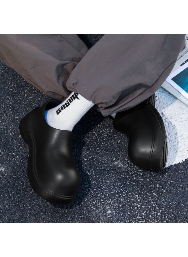 Surgical shoes, chef shoes, unisex fully enclosed breathable shoes, and protective shoes suitable for doctors, nurses, chefs, and laboratory workers. These shoes have a non-slip thick sole (black). - Image 5