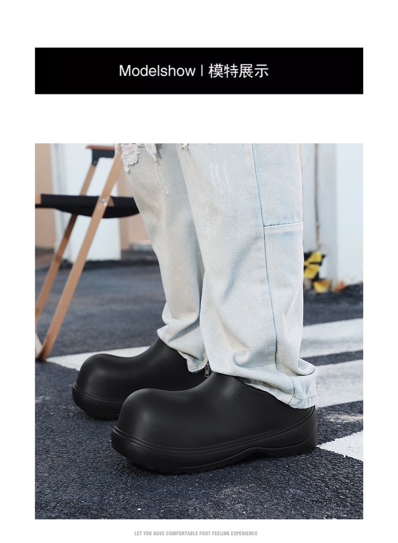 Surgical shoes, chef shoes, unisex fully enclosed breathable shoes, and protective shoes suitable for doctors, nurses, chefs, and laboratory workers. These shoes have a non-slip thick sole (black). - Image 4