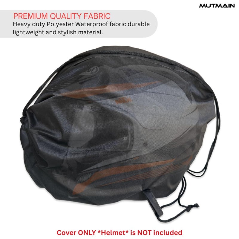 MUTMAIN Pack of 2 Helmet Cover/Bag Drawstring Backpack Waterproof Keeps Your Helmet Safe from Dust, Rain and Scratches Bike Helmet (HC02_2pic_Black) - Image 3