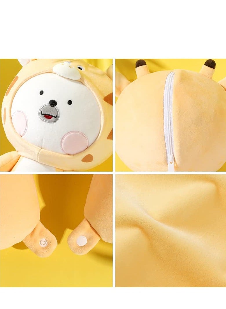 SYOSI 2-in-1 Travel Pillow for Kids - Plushie that Converts into a U-Shaped Neck Pillow for Ultimate Comfort During Airplane, Car, Train, Bus Trip - Giraffe - Image 4
