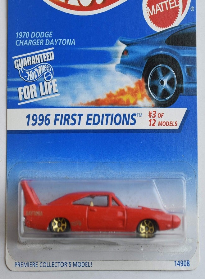 Hot Wheels 1996 First Editions #3 of 12 Models, red 1970 Dodge Charger Daytona 7 Spoke Wheels - Image 2