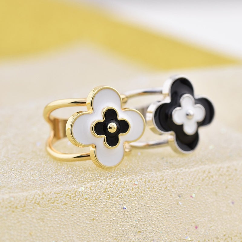 Ru Mo Elegant Four-Leaf Clover Scarf Ring Clip for Women - Stylish & Versatile Accessory - Image 3