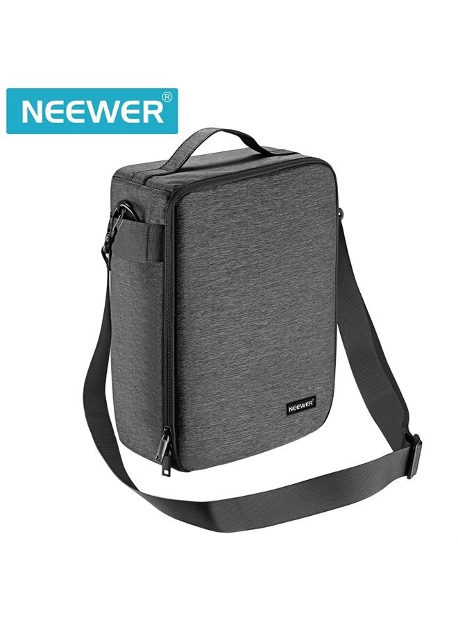 Neewer NW140S Waterproof Camera and Lens Storage Carrying Case 8.7x5.9x12.6 inches Soft Padded Bag for Canon Nikon Sony DSLR, 4 Lens or Flash, Trigger, Battery Accessories(Grey) - Image 2