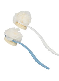 HIAS 2 Pack Long-Handle Soft Bristle Back Scrubber - Gentle Exfoliating Body Brush for Shower, Non-Electric, Durable Plastic, Ideal for Men & Women, Enhances Skin Health & Cleansing Mix Color  - Image 1
