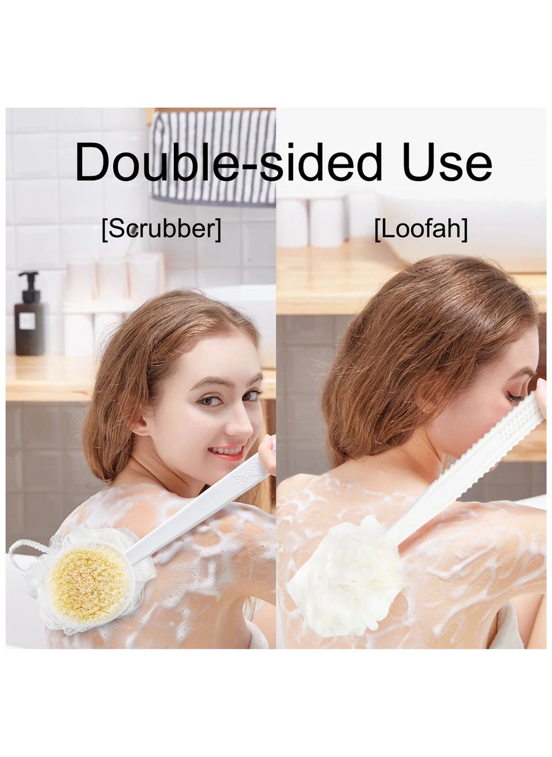HIAS 2 Pack Long-Handle Soft Bristle Back Scrubber - Gentle Exfoliating Body Brush for Shower, Non-Electric, Durable Plastic, Ideal for Men & Women, Enhances Skin Health & Cleansing Mix Color  - Image 3